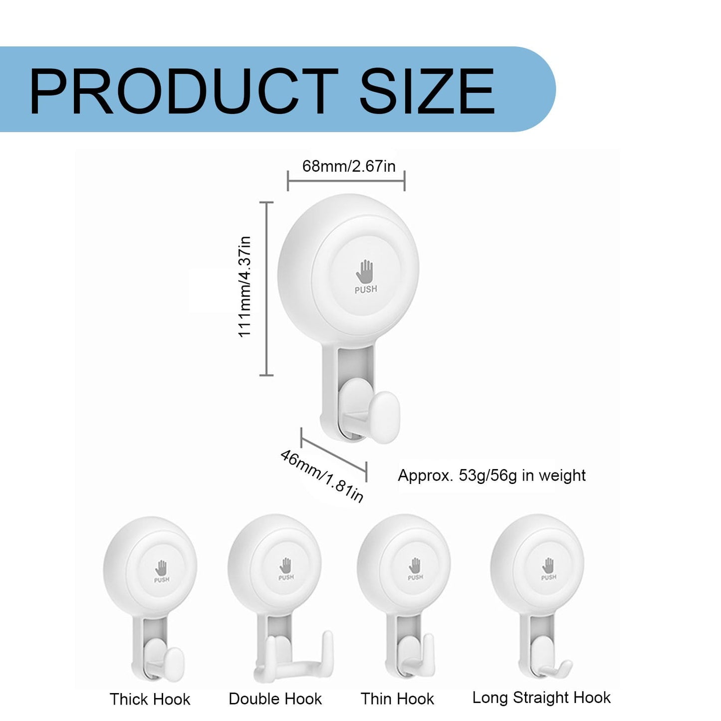 LGCASL Vacuum Rotary Suction Cup Hook Vacuum Suction Cup Hook No Drill Rotating Single Hook Wall Hanger for Kitchen/Bathroom Removable Damage Free Holder 6.8*11.1cm A