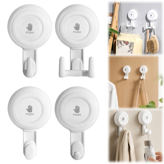 LGCASL Vacuum Rotary Suction Cup Hook Vacuum Suction Cup Hook No Drill Rotating Single Hook Wall Hanger for Kitchen/Bathroom Removable Damage Free Holder 6.8*11.1cm D
