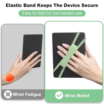 LGCASL Blue Flat Plate Fixing Wrist Strap D Light Green Elastic Tablet Strap for Fingers Comfortable Adjustable for Reading and Watching Videos 6 Color Options 18.5 cm E