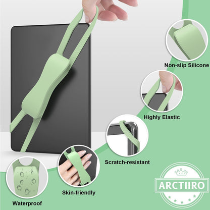 LGCASL Blue Flat Plate Fixing Wrist Strap D Light Green Elastic Tablet Strap for Fingers Comfortable Adjustable for Reading and Watching Videos 6 Color Options 18.5 cm E