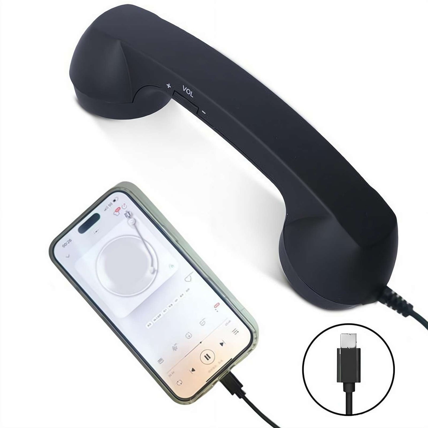 Phone Retro Handset, Phone Retro Phone Handset, 2026 New Bluetooth Retrophone, Vintage Telephone to Landline Adapter Pink