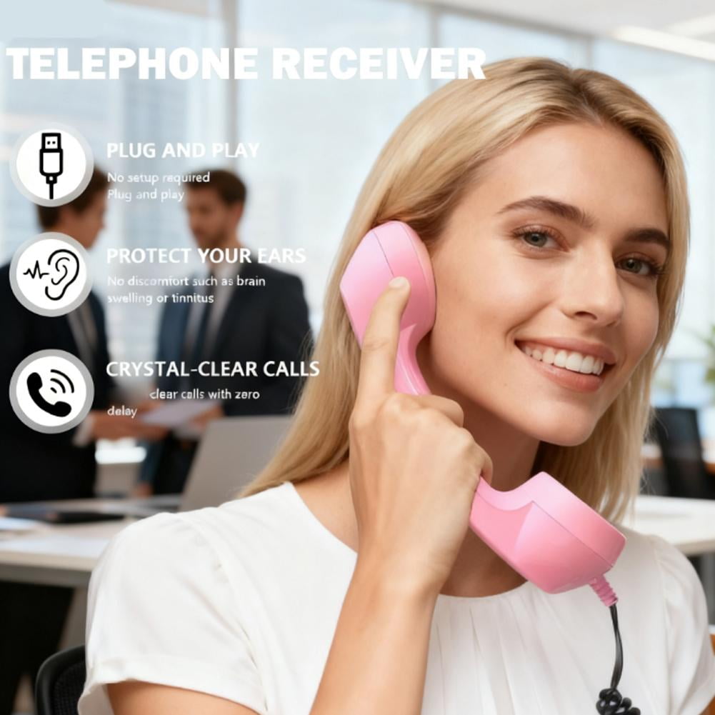 Phone Retro Handset, Phone Retro Phone Handset, 2026 New Bluetooth Retrophone, Vintage Telephone to Landline Adapter Pink