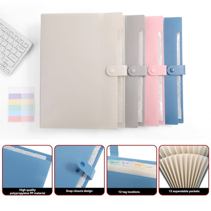 LGCASL Expanding File Organizer with 8/12 Pockets Accordion File Folders with Labels Portable Document Paper Bill Receipt Organizer Home College Schǒ-ǒl Letter Size eight B