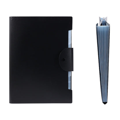 LGCASL Accordion File Organizer Expanding File Folder with 12 Pockets Portable Receipt Paper Bill Document Organizer Letter/ Size Filing Folder Schǒ-ǒl Black C