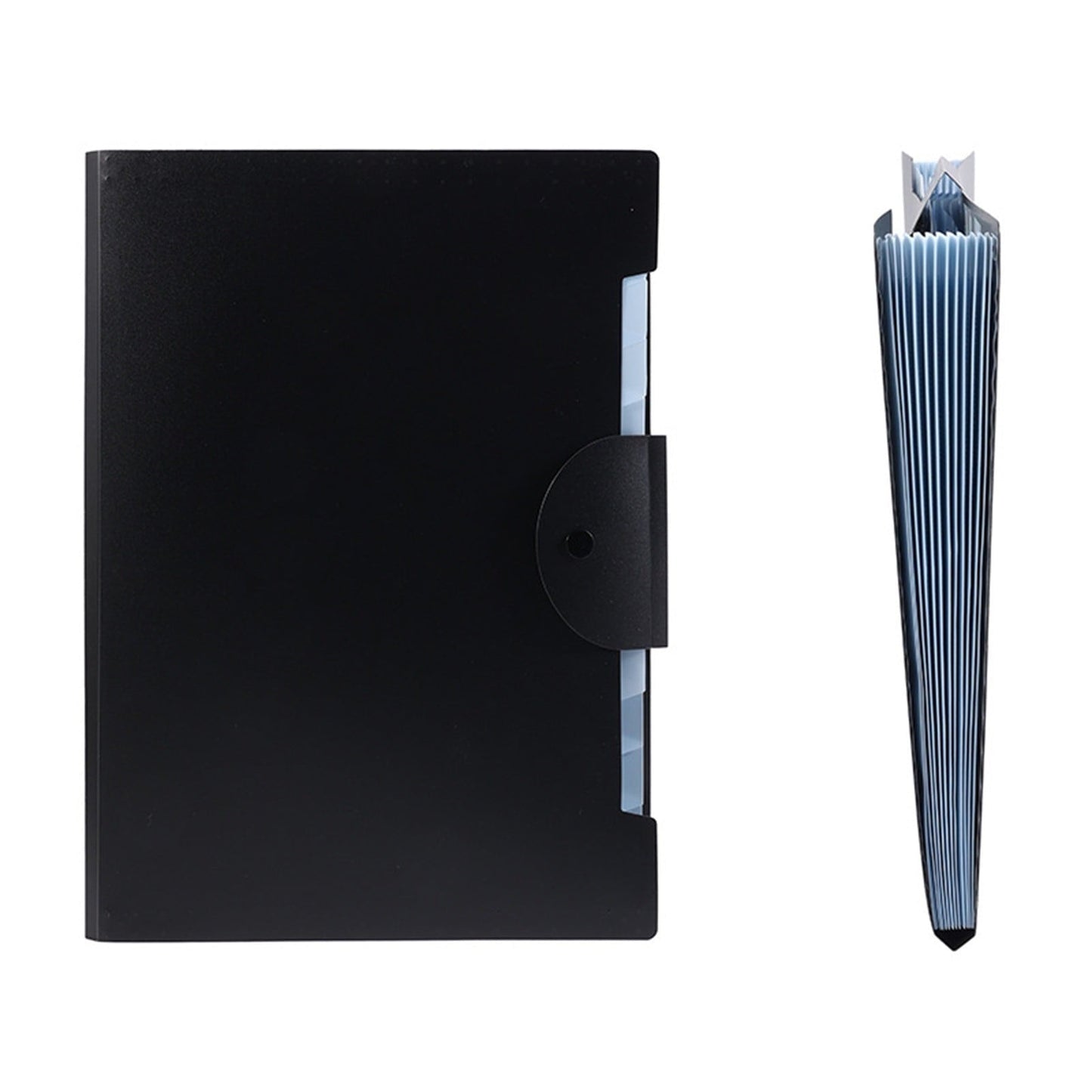 LGCASL Accordion File Organizer Expanding File Folder with 12 Pockets Portable Receipt Paper Bill Document Organizer Letter/ Size Filing Folder Schǒ-ǒl Black E