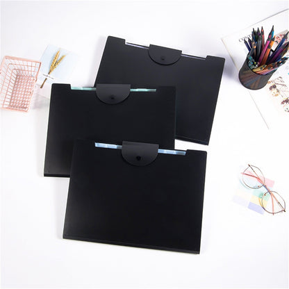 LGCASL Accordion File Organizer Expanding File Folder with 12 Pockets Portable Receipt Paper Bill Document Organizer Letter/ Size Filing Folder Schǒ-ǒl Black G