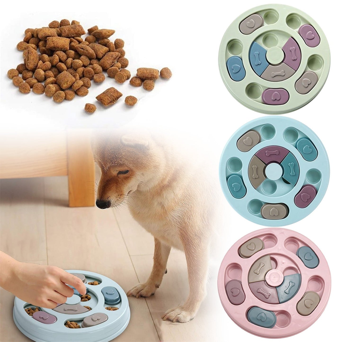 LGCASL Dog Brain-Boosting Food Feeder (Green), Dog Puzzles Dogs Foodes Puzzle Feeder Toys for Iq Training & Mental Enrichment Dog Puzzle, Green Pink