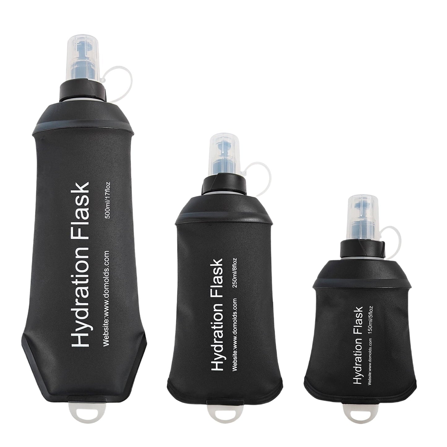 150ml Soft Flask,Light Tpu Foldable Soft Water Bottle Leak Proof Hydration Flask,Soft Water Bottle Running for Running Hiking Cycling Camping Portable Travel Sports Water Bag Easy to Carry L(500ml) Light Blue