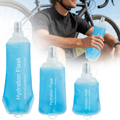 150ml Soft Flask,Light Tpu Foldable Soft Water Bottle Leak Proof Hydration Flask,Soft Water Bottle Running for Running Hiking Cycling Camping Portable Travel Sports Water Bag Easy to Carry L(500ml) Light Blue