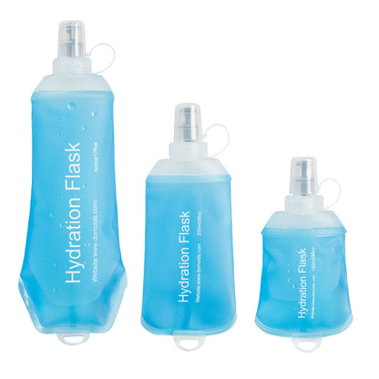 150ml Soft Flask,Light Tpu Foldable Soft Water Bottle Leak Proof Hydration Flask,Soft Water Bottle Running for Running Hiking Cycling Camping Portable Travel Sports Water Bag Easy to Carry L(500ml) Light Blue