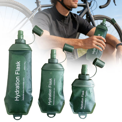 150ml Soft Flask,Light Tpu Foldable Soft Water Bottle Leak Proof Hydration Flask,Soft Water Bottle Running for Running Hiking Cycling Camping Portable Travel Sports Water Bag Easy to Carry L(500ml) Light Blue