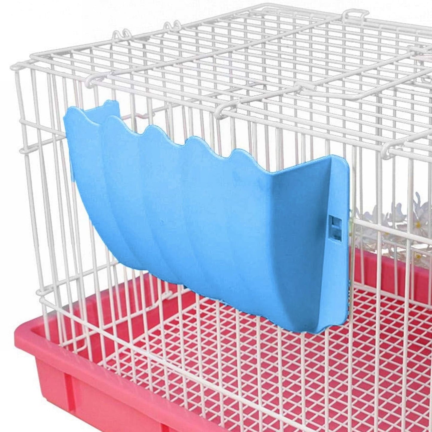 LGCASL Hanging Hay Dispenser for Pet Rabbits, Rabbit Feeder Small Animal Hay Bowl Hay Holder Large Capacity Feeder for Bunny Pig Light Blue