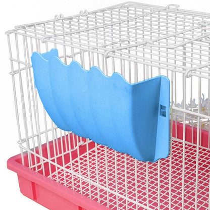LGCASL Hanging Hay Dispenser for Pet Rabbits, Rabbit Feeder Small Animal Hay Bowl Hay Holder Large Capacity Feeder for Bunny Pig Light Blue