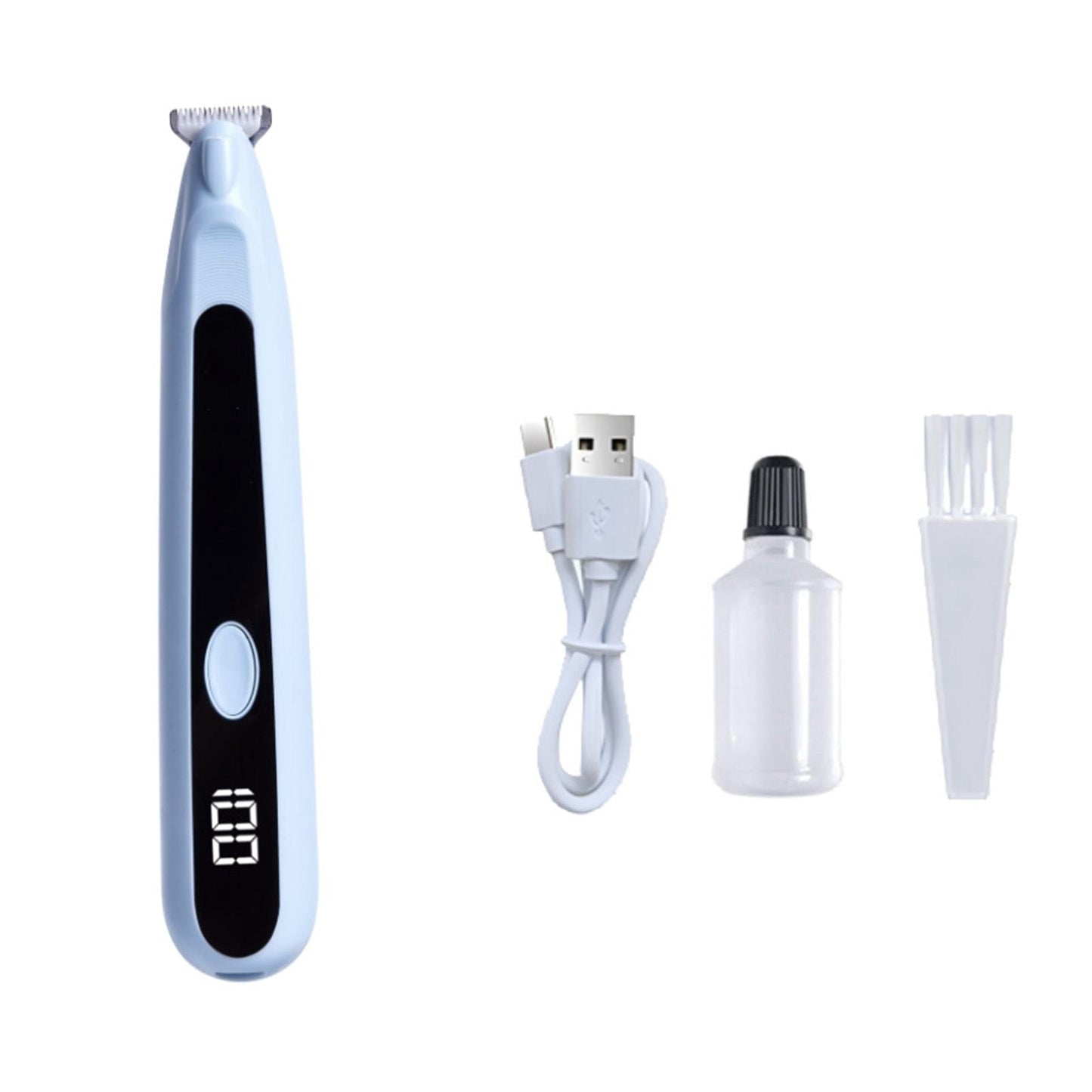 LGCASL Pet Grooming Kit, Small to Medium-Sized Pet Grooming Tools Dog Trimmer Pet Precision Trimmer for Cordless Dog Clipper Trimmer for Dogs Usb Rechargeable Noise Dog Grooming for Ears, White Blue