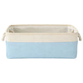 LGCASL Fabric Storage Box, Fabric Storage Box, Storage Basket with Handles and for Clothes Shelves Closet Wardrobe Home Wear and Reinforced, Light Gray S(12.2×5.1×8.2Inch) M(14.1×6.2×10.2inch) Light Blue