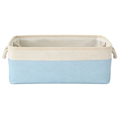 LGCASL Fabric Storage Box, Fabric Storage Box, Storage Basket with Handles and for Clothes Shelves Closet Wardrobe Home Wear and Reinforced, Light Gray S(12.2×5.1×8.2Inch) M(14.1×6.2×10.2inch) Light Blue