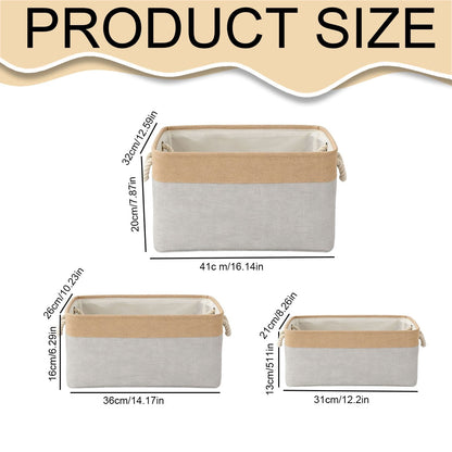LGCASL Fabric Storage Box, Fabric Storage Box, Storage Basket with Handles and for Clothes Shelves Closet Wardrobe Home Wear and Reinforced, Light Gray S(12.2×5.1×8.2Inch) M(14.1×6.2×10.2inch) Light Blue