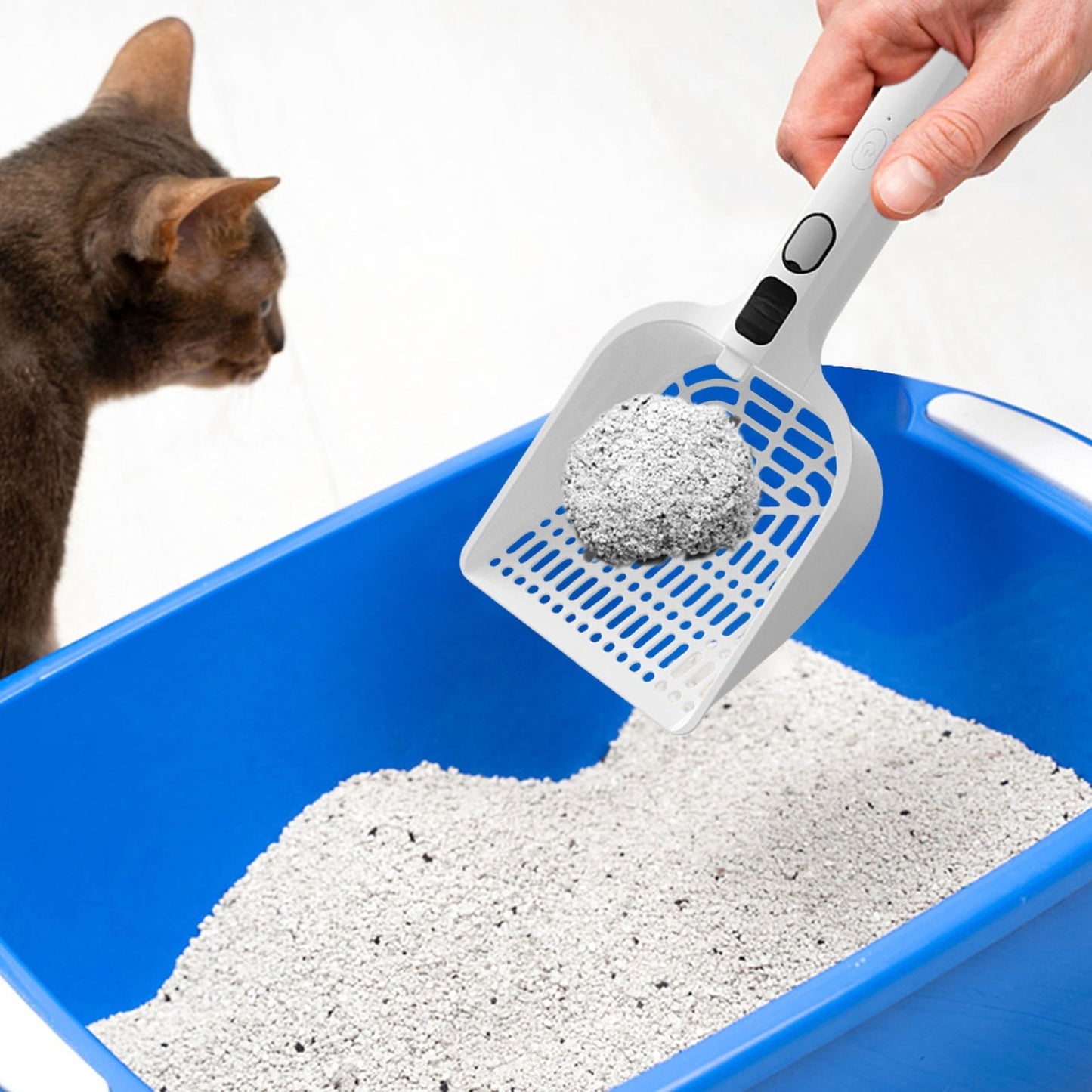 LGCASL Rechargeable Spray Deodorizing Cat Litter Scoop, Large Sized Rechargeable Spray Litter for Home Use Litter Scooping Tool White
