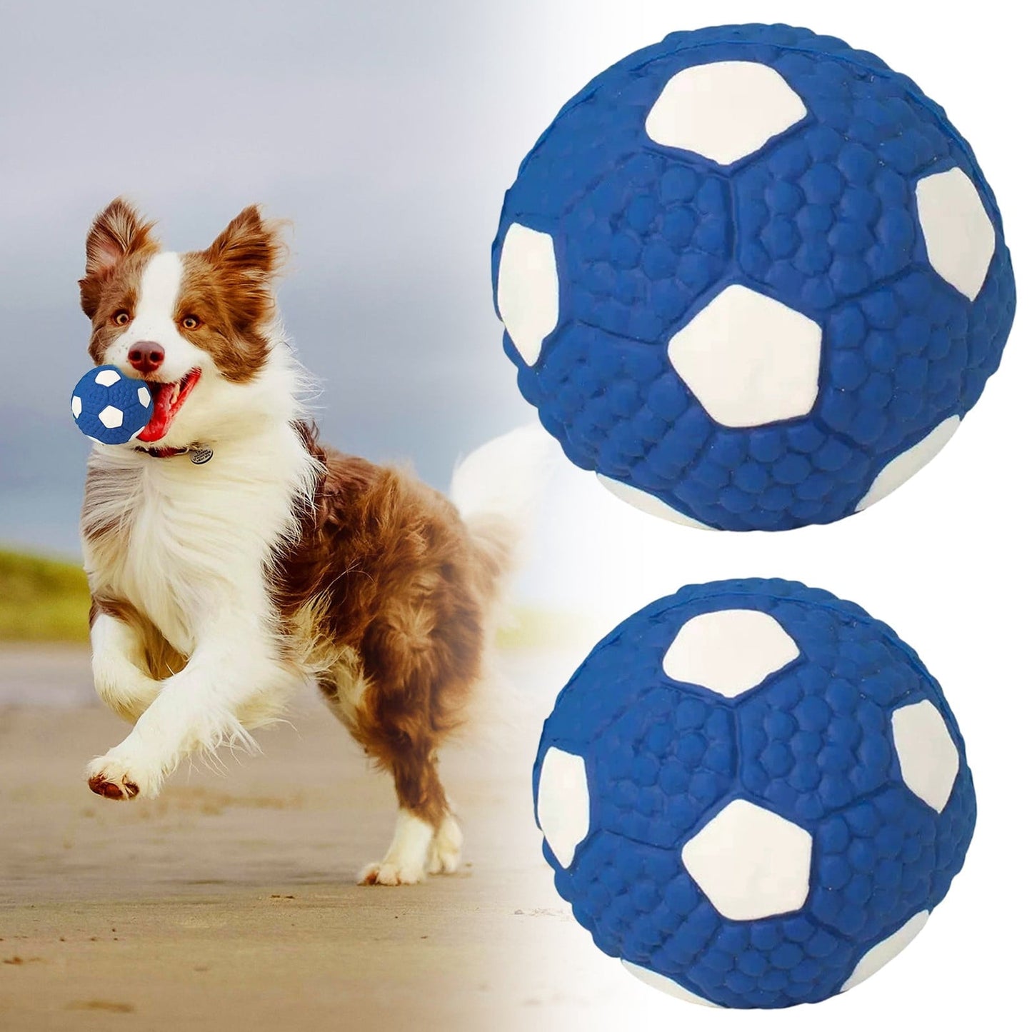 LGCASL Soccer Ball Chew Toy Dog Toy Squeak Rubber Fun Suitable for Large and Medium Sized Dogs Dog Toy Squeak Rubber Fun Suitable for Large and Medium Sized Dogs (Blue, L) S Blue