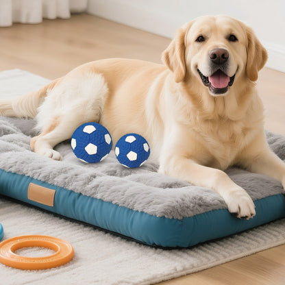 LGCASL Soccer Ball Chew Toy Dog Toy Squeak Rubber Fun Suitable for Large and Medium Sized Dogs Dog Toy Squeak Rubber Fun Suitable for Large and Medium Sized Dogs (Blue, L) S Blue