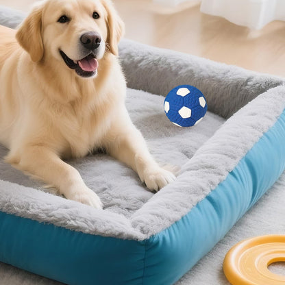 LGCASL Soccer Ball Chew Toy Dog Toy Squeak Rubber Fun Suitable for Large and Medium Sized Dogs Dog Toy Squeak Rubber Fun Suitable for Large and Medium Sized Dogs (Blue, L) S Blue