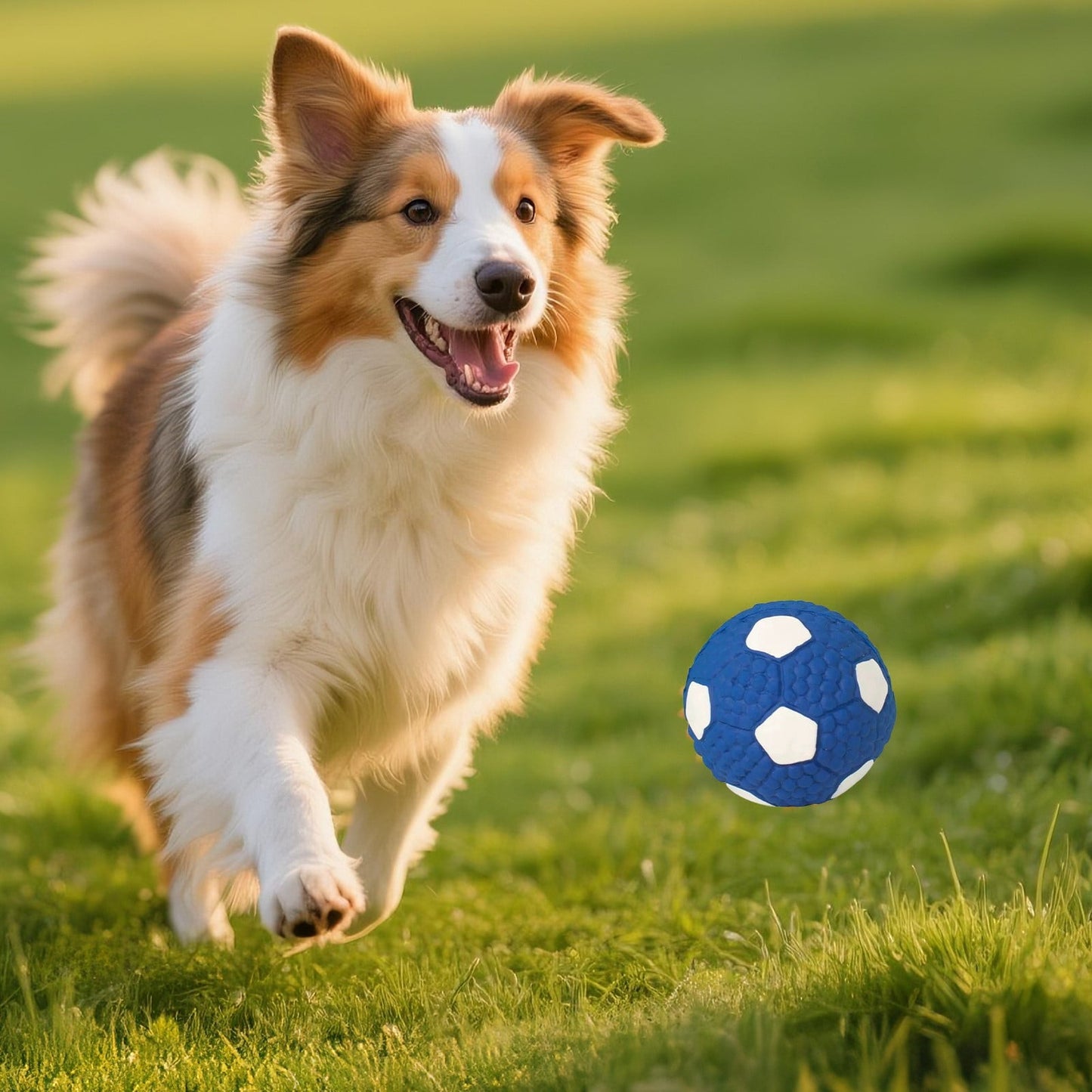 LGCASL Soccer Ball Chew Toy Dog Toy Squeak Rubber Fun Suitable for Large and Medium Sized Dogs Dog Toy Squeak Rubber Fun Suitable for Large and Medium Sized Dogs (Blue, L) S Blue