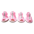 LGCASL 4Pcs Anti-Slip Spring Summer Pet Paw Breathable Mesh Soft Bottom Dog Shoes, Dog Shoes with Mesh, Comfortable, Breathable, Soft Sole, and Non-Slip for Indoor Use (Pink, M) L Pink