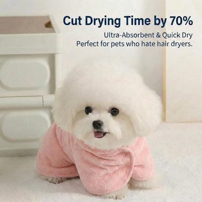 LGCASL 2026 New Puppy Bathrobe with Hood, Dog Bathrobe Absorbent Towel for Small Dogs Fast Drying Dog Robe Coat with Hood Puppy Towel Wrap Pet Grooming After Shower (Blue, Xs) XL Pink