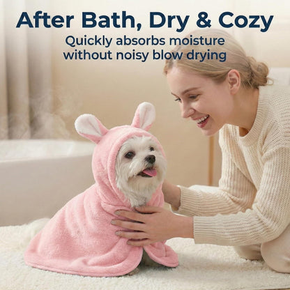 LGCASL 2026 New Puppy Bathrobe with Hood, Dog Bathrobe Absorbent Towel for Small Dogs Fast Drying Dog Robe Coat with Hood Puppy Towel Wrap Pet Grooming After Shower (Blue, Xs) L Yellow