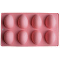 LGCASL Silicone Egg Shaped Molds, Egg Shaped Silicone Molds for Baking Easter Egg Shaped Silicone Baking Grade Non Stick Egg Shaped Easter Homemade Baking Tools Beige Pink