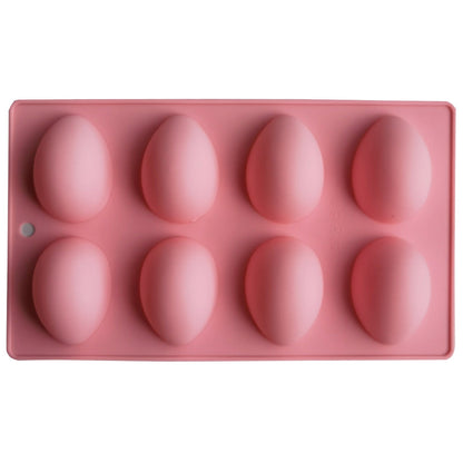 LGCASL Silicone Egg Shaped Molds, Egg Shaped Silicone Molds for Baking Easter Egg Shaped Silicone Baking Grade Non Stick Egg Shaped Easter Homemade Baking Tools Beige Pink