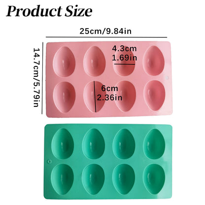 LGCASL Silicone Egg Shaped Molds, Egg Shaped Silicone Molds for Baking Easter Egg Shaped Silicone Baking Grade Non Stick Egg Shaped Easter Homemade Baking Tools Beige Pink