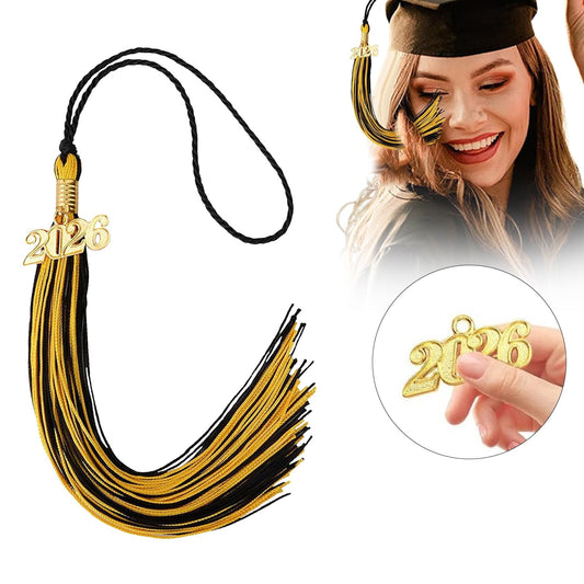 LGCASL 2026 Tassel Graduation, White Graduation Tassel, Tassel Charms for Graduations Cap Decorations, Tassels Memorial Grad Cords Class of 2026 High School Graduate Hat Ceremonies Accessories 2pcs 2026 Graduation Season Hat Tassel Pendant Navy blue