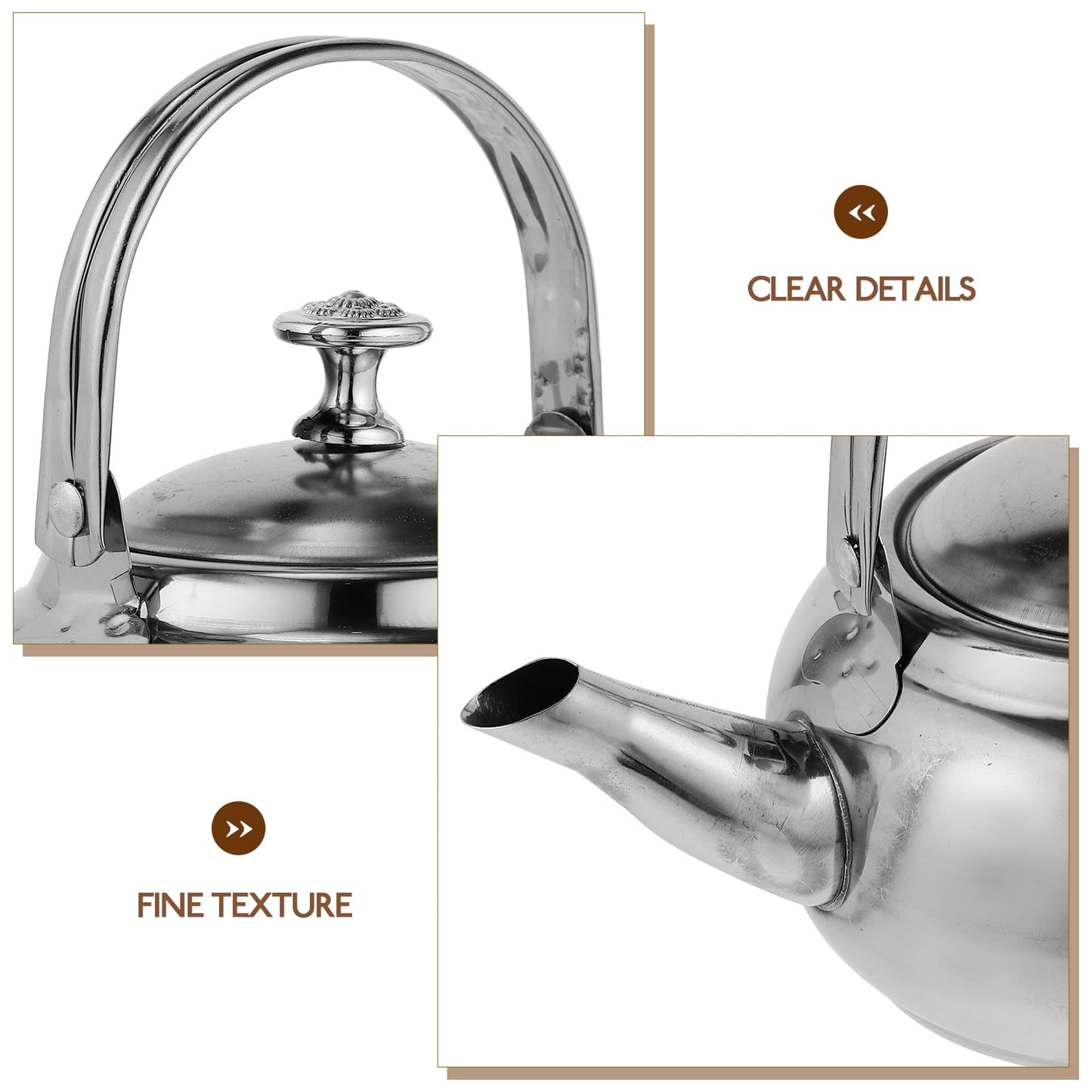 Stainless Steel Whistling Tea Kettle Stovetop Tea Pot Fast Boiling Heat Water Tea Pot 6.7" x 5.5" x 4.3" Silver