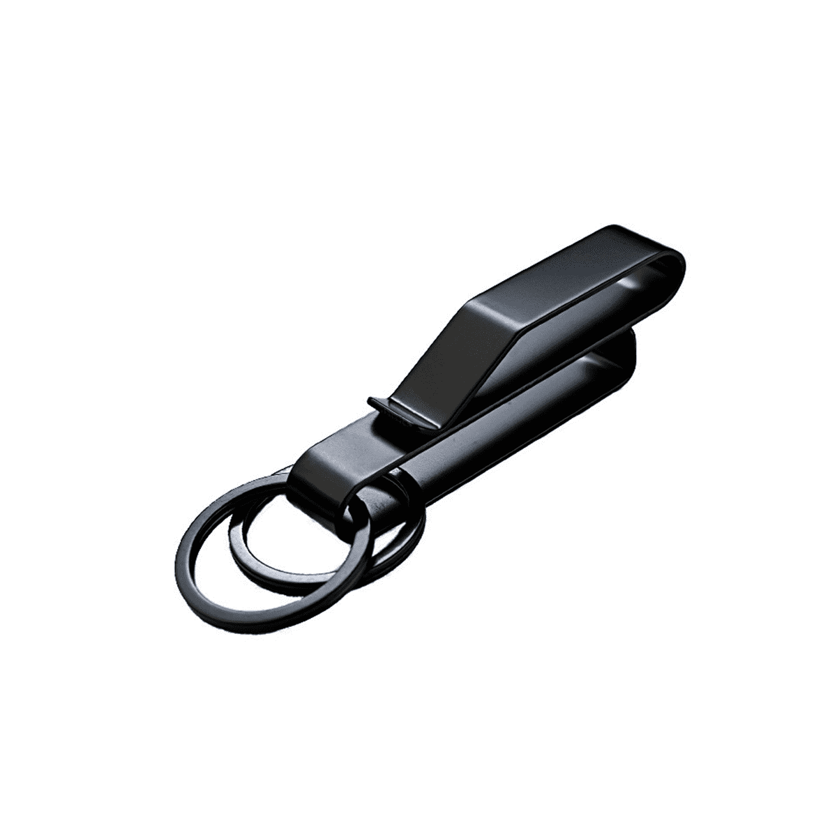 3PCS Heavy Duty Belt Key Holder with 6Pcs Metal Rings, Stainless Steel Black Men Keychain Clip