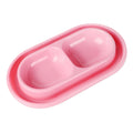 Cat Bowls for Food and Water Easy to Clean Ants Away Outside Pet Double Bowl Large Blue Large Pink