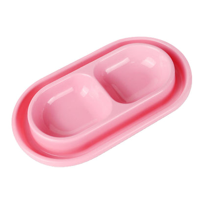 Cat Bowls for Food and Water Easy to Clean Ants Away Outside Pet Double Bowl Large Blue Large Pink