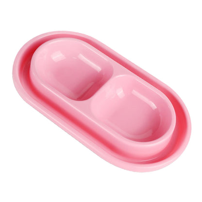 Cat Bowls for Food and Water Easy to Clean Ants Away Outside Pet Double Bowl Large Blue Large Pink