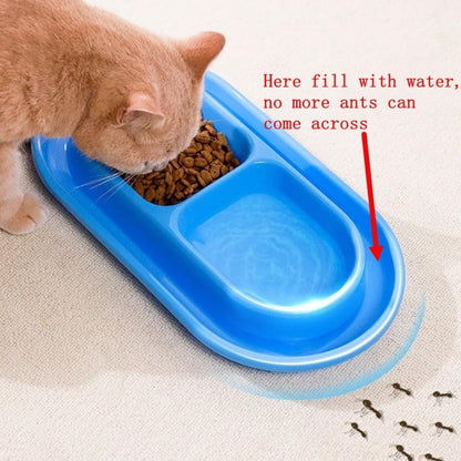 Cat Bowls for Food and Water Easy to Clean Ants Away Outside Pet Double Bowl Large Blue Large Pink