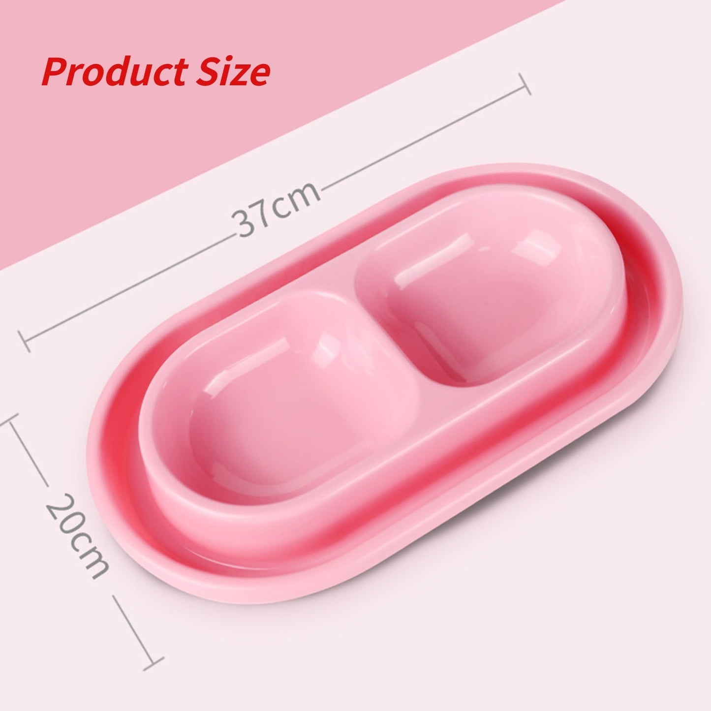 Cat Bowls for Food and Water Easy to Clean Ants Away Outside Pet Double Bowl Large Blue Large Pink
