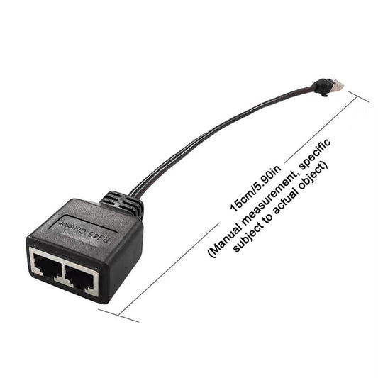 RJ45 Splitter Adapter Connector 1 to 2 Female Ports for CAT 5/CAT 6/CAT 7 LAN Ethernet Cables