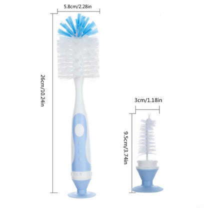 JWDX Brush, Cleaning Brush, Children Pacifier Brush Milk Bottle Water Cup Cleaning Brush Can Stand Milk Bottle Brush Function Two In One Cleaning Brush Blue