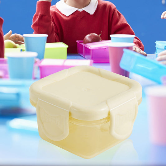 JWDX Kitchen, Kitchen Tools Clearance, Mini Plastic Food Storage Containers with Lids, Small Airtight Containers, Square School Lunch Containers for Children, Leftover Food Containers Yellow