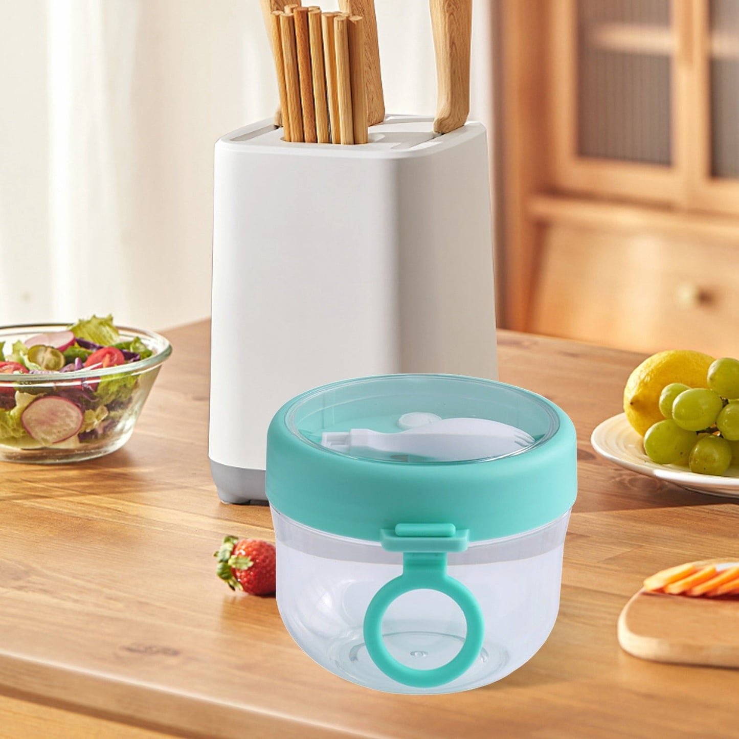 JWDX Kitchen, Kitchen Tools Clearance, Overnight Oats Jars Cereal Milk Container Leak Proof Oatmeal Jars Yogurt Containers with Lids Oatmeal to Go Container Pink Mint Green