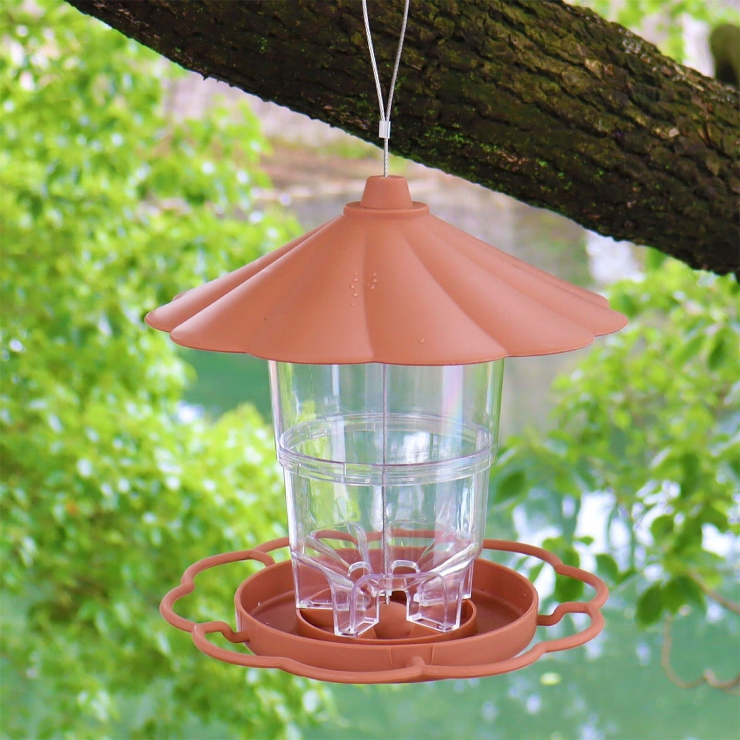 JWDX BigBird Outdoor Hanging Wild Bird Feeder, Plastic, Brown Z2-Brown