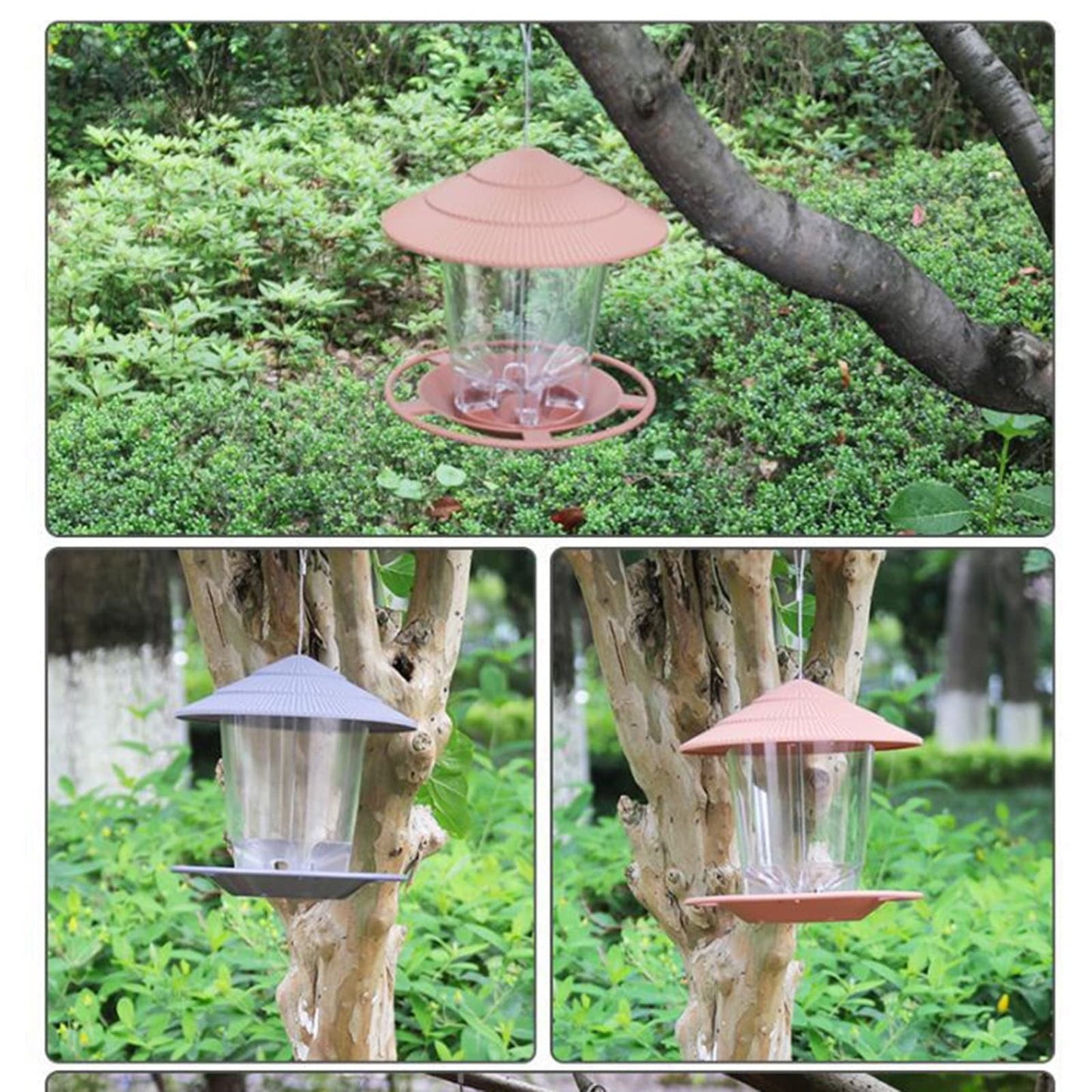 JWDX BigBird Outdoor Hanging Wild Bird Feeder, Plastic, Brown Z2-Brown