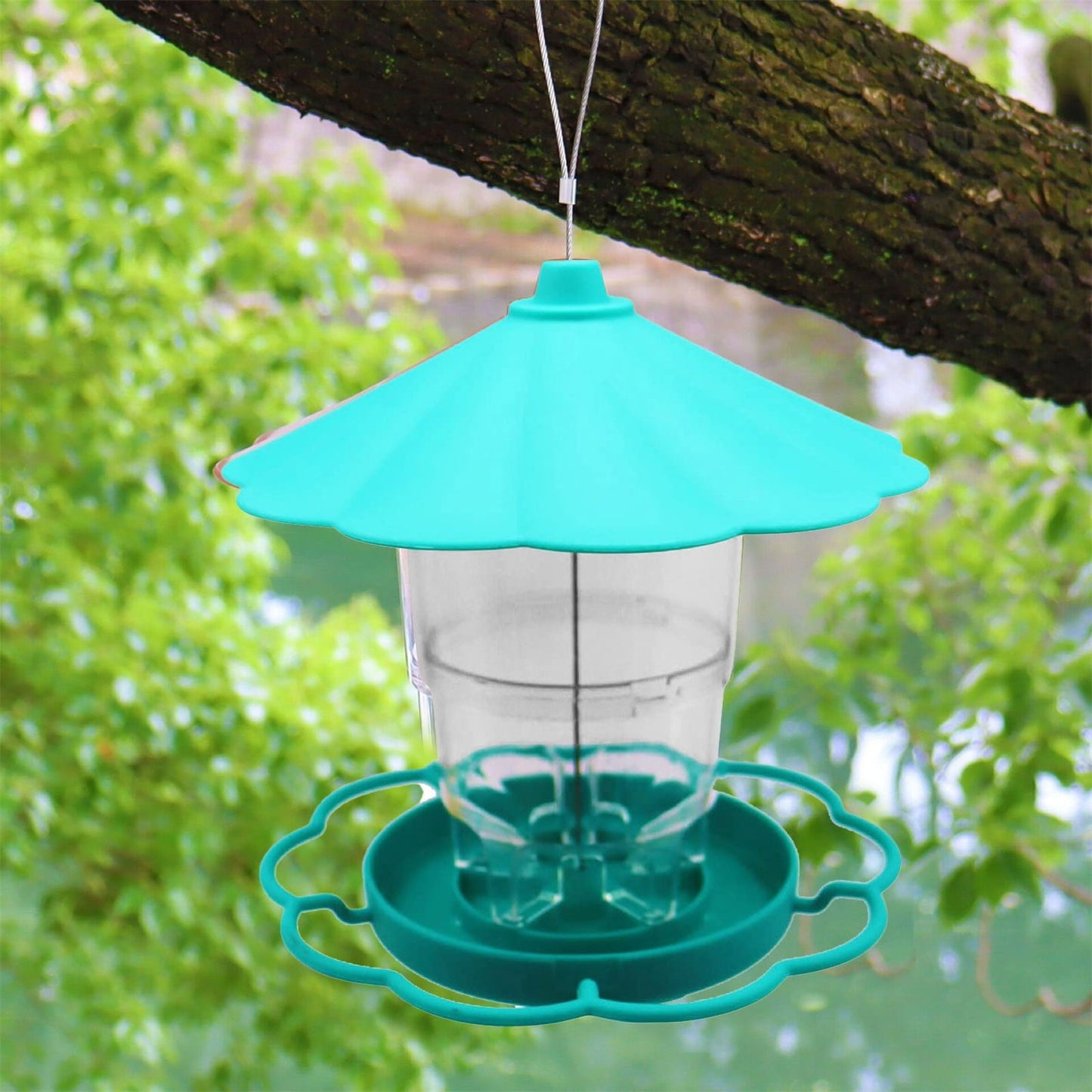JWDX BigBird Outdoor Hanging Wild Bird Feeder, Plastic, Brown Z2-Green