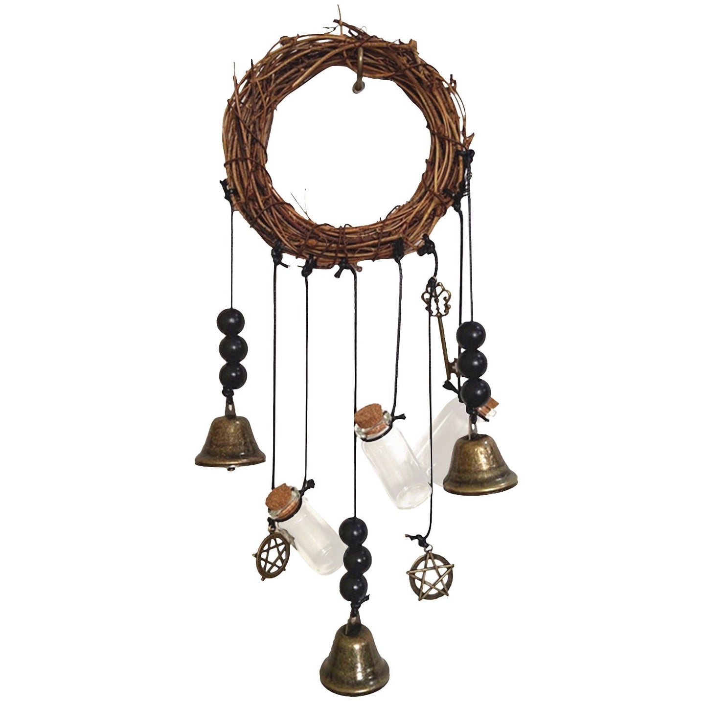 Clearance! JWDX Wind Chimes, Wind Chimes Promotion, Witch Protection Bell Witch Bell Protection Door Handle Pendant Rattan Wind Chime Witch Pray Crystal Wind Chime Family Room Decoration A