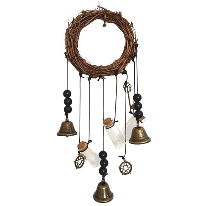 Clearance! JWDX Wind Chimes, Wind Chimes Promotion, Witch Protection Bell Witch Bell Protection Door Handle Pendant Rattan Wind Chime Witch Pray Crystal Wind Chime Family Room Decoration A