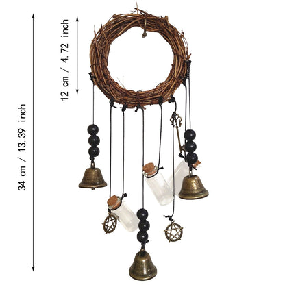 Clearance! JWDX Wind Chimes, Wind Chimes Promotion, Witch Protection Bell Witch Bell Protection Door Handle Pendant Rattan Wind Chime Witch Pray Crystal Wind Chime Family Room Decoration A